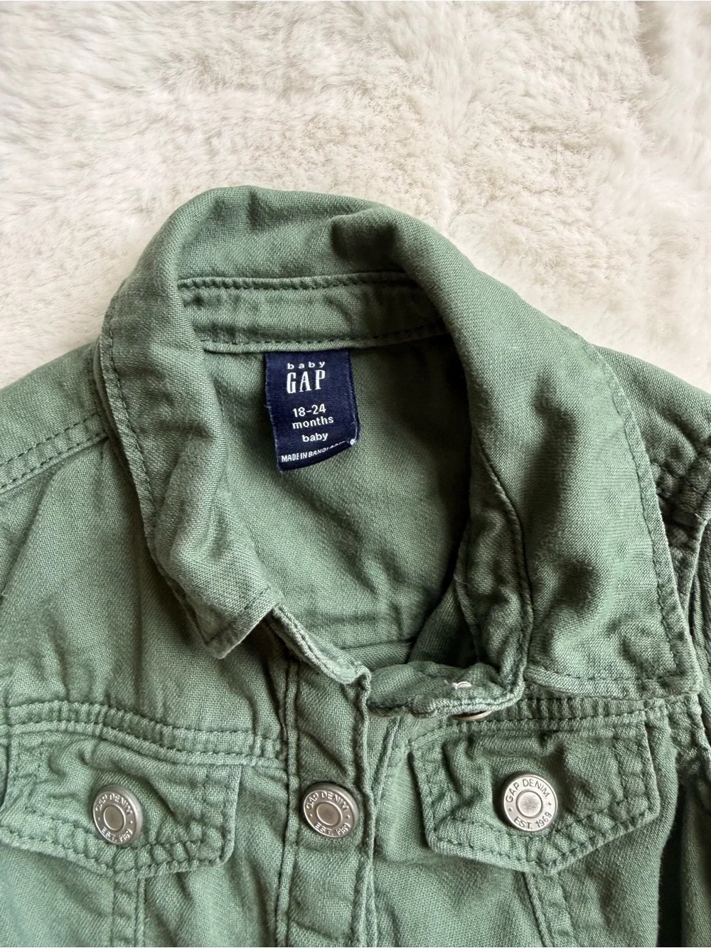 Baby GAP Girls Olive Green Utility Dress